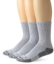 Carhartt Men's 3 Pack All-Season Cotton Crew Work Socks,  Grey, Shoe: 6-12
