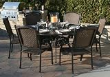 The Antolini Collection 6-Person All Weather Wicker Cast Aluminum Patio Furniture Dining Set