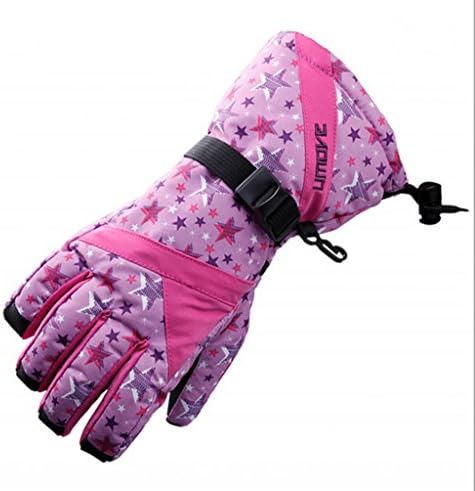Women's Waterproof Ski Glove, Shipman Sports and Outdoors Women's Winter Windproof Warm Full Finger Gloves for Cycling Hiking Skiing Traveling (Girl,Purple Star)