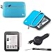 Light Blue with Gray Trim Slim Protective Soft Neoprene Cover Carrying Case Sleeve with Extra Pocket