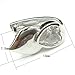 S925 Rhinestone Sterling Silver Fashion Double Heart Pinch Clips Bail Connectors Findings 7.5x13mm