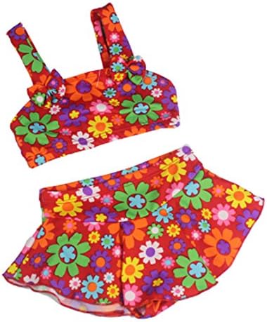 Km Children's Cute Princess Gril's Bikini Split-type Sets Swimwear (S, Red)