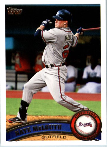 2011 Topps Baseball Card #227 Nate McLouth - Atlanta Braves - MLB Trading Card In A Protective Screwdown Case
