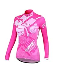 Apparel: Santic Long Sleeve Womens Cycling Fleece Thermal Jerseys Outdoor Sports Pink XL