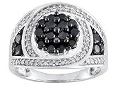 10KT WG 1.00CTW WHITE AND IRRADIATED BLACK DIAMOND RING