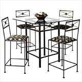 IMAGE OF Neoclassic Counter Stool w/ Arms Finish: Antique Bronze, Fabric: Sea Spray