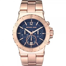 Michael Kors Ladies Watch MK5410 With Blue Dial And Rose Gold Plated Bracelet