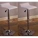 Set of 2 White & Chrome Finish Air Lift Adjustable Bar Stools