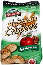 Tastemorr Snacks Crispeez Oven Baked Multigrain Crisps, Apple Cinnamon Flavor, 3.52-Ounce Bags (Pack of 12)