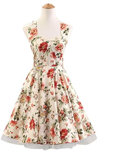 Miss Hollywood 50s Vintage Floral Print Pinup Casual Cocktail Party Dress