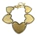 Bracelet - B130 - Designer Inspired Heart Link ~ Antique Gold Tone Metal