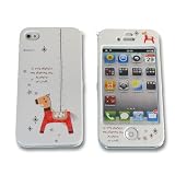 【iPhone4S/4用】 かわいいフルカバーiPhoneケース かわいいうま (Type5)【液晶保護フィルム付き】