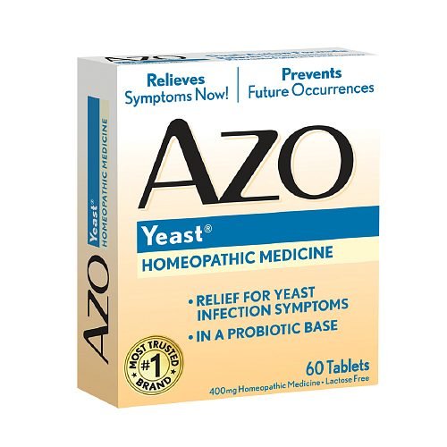 AZO Yeast Natural Symptom Prevention Relief 400mg Tablets 60 ea John