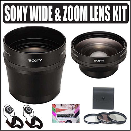 Sony 58mm Zoom Lens (VCL-DH1758) Plus Wide Angle Lens (VCL-DH0758) Accessory Kit