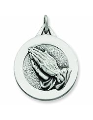 Genuine .925 Sterling Silver Antiqued Praying Hands Pendant 6.3 Grams. 100% Satisfaction Guaranteed.