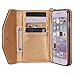 iPhone 6 6s Wallet Case, True Color Premium Leatherette Wristlet Clutch Folio Tri-Fold Wallet Purse Case Cover - Bronze