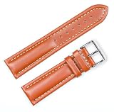 Breitling Style Oil Tanned Leather Watchband Havana 22mm Watch band - by deBeer
