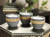 Garden Ceramic Garden Scented Candle Pots - Gray by Zodax