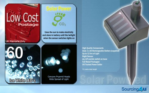 City Travel Guides Discounted  Outdoor Living : SuperLED Solar 60 White LED Light String