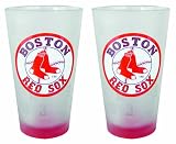 Boston Red Sox Frosted Pint Glass (16-Ounce, Set of 2)