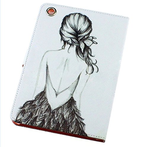 For Apple iPad Mini Case, MarsCase® Elegant Sketch Figure Pretty Girl Printing Book Style Flip PU Leather Stand Pouch Case Protective Skin Shell for Apple iPad Mini