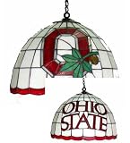 Ohio State University Buckeyes Stained Glass Ceiling Light