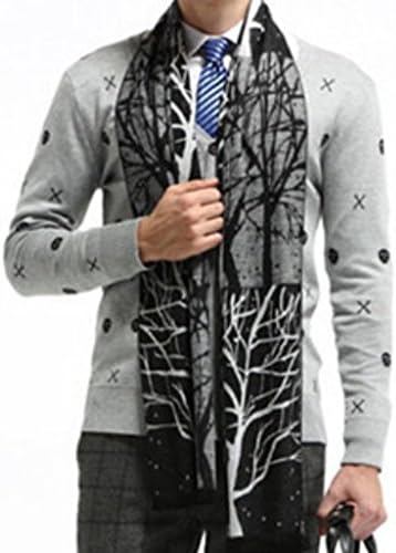 CNWJ Mens Cotton Thicken Fashion Wrap Cashmere Feel Tartan Winter Scarf