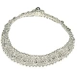 Anklet Braclet Sterling Silver Jewelry For Feet 128 gms. 10.25  (sanklt012)