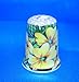 Porcelain China Collectable Thimble - Primroses Gold Top with Free Gift Box