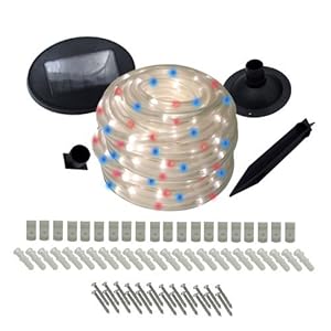 Flipo Solar 100 LED Rope Light, Red, White and Blue