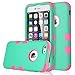 ULAK iPhone 6S Case, iPhone 6 Case, Shock-Absorbing Case with Hybrid 3in1 Soft Silicone + Hard PC Cover for Apple iPhone 6/6S 4.7 Inch Device (Green/NeoPink)