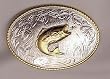 BASS FISHING  STERLING SILVER/GOLD PLATED  BELT BUCKLE
