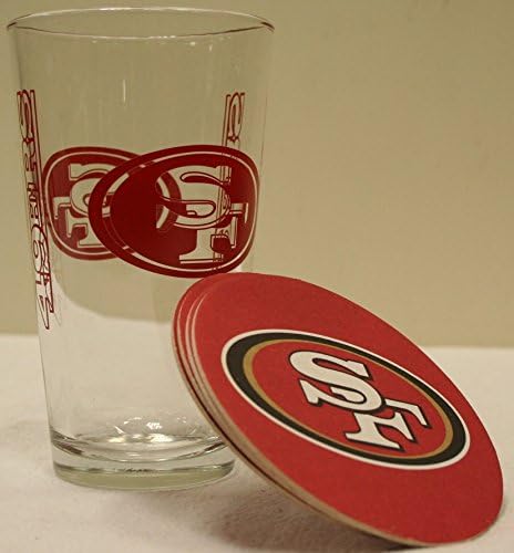 San Francisco 49ers Pint Glass & Coaster Set