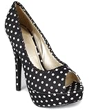 Black White Polka Dot Peep Toe Platform Pump 51PgDc%2BM55L. SL160 Black White Polka Dot Peep Toe Platform Pump
