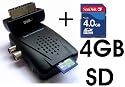 Scart DVB-T Receiver / Recorder * inkl. SD Karten lesegerät inkl. 4GB SD Karte * USB * 180° Drehbar * Timeshift * PVR * aufnehmen / abspielen * Adapter * NEU