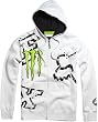 Fox Racing Monster Ricky Carmichael Replica Downfall Men's Front Fleece Hoody Zip Race Wear Sweatshirt w/ Free B&F Heart Sticker Bundle - White