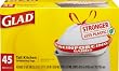 Glad Tall Kitchen Drawstring Garbage Bags, 13 Gallon, 45 Count