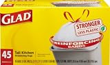 Glad Tall Kitchen Drawstring Garbage Bags, 13 Gallon, 45 Count