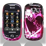 Purple Heart with Pink Flowers Snap on Hard Skin Cover Case for SamSung A92 ....