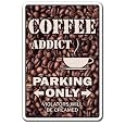 COFFEE ADDICT ~Sign~ drinker beans cup shop bar gift Best Price