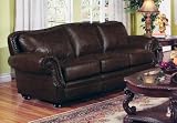 Sofa in Dark Burgundy Leather - Coaster