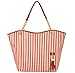 niceeshop(TM) Fashion Stripe Single Shoulder Canvas Bag Women Handbag (Red White)