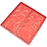 Freshware CB-811RD 2-Cavity Diamond Silicone Mold for Making Homemade Chocolate, Candy Bars, and More