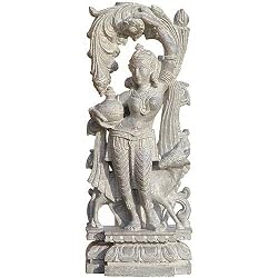 Collectible Figurines Human Sculpture Stone Carving 4.75 x 2.75 x 12 inches (sos010)