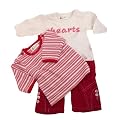 Baby Girls 3 Piece Long Sleeve Tops and Embroidered Trousers Baby Clothing Set