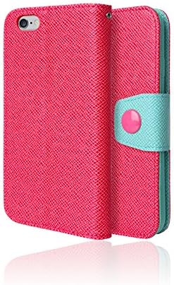 [DBJ Case] Two Colors Design Flip Wallet Leather Case Cover For iPhone 6(pink)