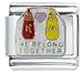 Heart Ketchup And Mustard Love Italian Charms Bracelet Link