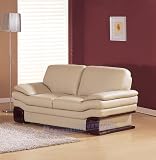 Contemporary Furniture Cappuccino Leather Sofa and Loveseat Living Room Set