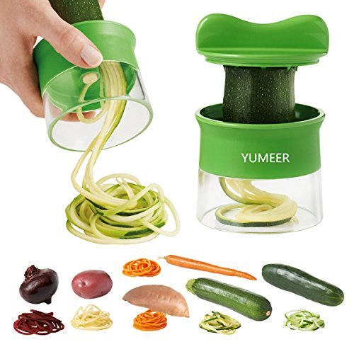 YUMEER Handheld Vegetable Spiralizer Noodles Zucchini Spaghetti Pasta Maker Best Fruit Spiralizing Cutter Cheese Slicer Food Slicer Mandoline Slicer Non Slip Grip YUMEER Handheld Vegetable Spiralizer Noodles Zucchini Spaghetti Pasta Maker Best Fruit Spiralizing Cutter Cheese Slicer Food Slicer Mandoline Slicer Non Slip Grip