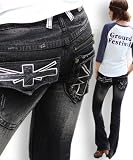 ＬOLITA JEANS　ロリータジーンズ　321-3 ブラック ブーツカット ジーパン ブラックデニム ユニオンジャック